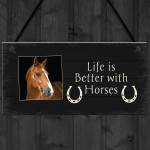Life Better With Horses PERSONALISED Sign For Stable Horse Lover