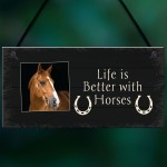 Life Better With Horses PERSONALISED Sign For Stable Horse Lover