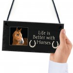 Life Better With Horses PERSONALISED Sign For Stable Horse Lover