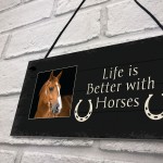 Life Better With Horses PERSONALISED Sign For Stable Horse Lover