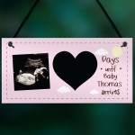 PERSONALISED Pregnancy Countdown Plaque Baby Shower Gift