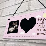 PERSONALISED Pregnancy Countdown Plaque Baby Shower Gift