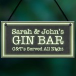 Personalised Gin Bar Hanging Sign Novelty Home Bar Decor Gifts