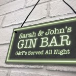 Personalised Gin Bar Hanging Sign Novelty Home Bar Decor Gifts