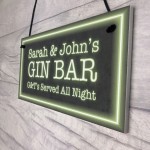 Personalised Gin Bar Hanging Sign Novelty Home Bar Decor Gifts