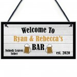 Shabby Chic Home Bar Sign Funny Man Cave Plaque PERSONALISED