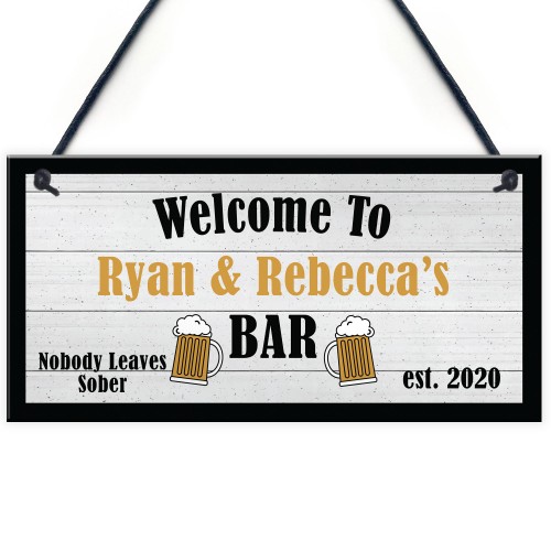 Shabby Chic Home Bar Sign Funny Man Cave Plaque PERSONALISED