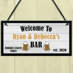 Shabby Chic Home Bar Sign Funny Man Cave Plaque PERSONALISED