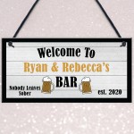 Shabby Chic Home Bar Sign Funny Man Cave Plaque PERSONALISED