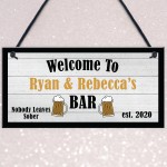 Shabby Chic Home Bar Sign Funny Man Cave Plaque PERSONALISED