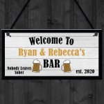 Shabby Chic Home Bar Sign Funny Man Cave Plaque PERSONALISED