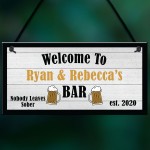 Shabby Chic Home Bar Sign Funny Man Cave Plaque PERSONALISED