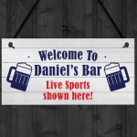 PERSONALISED Home Bar Sign Football Lover Alcohol Beer Gift