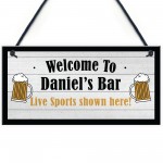Personalised Hanging Sports Bar Sign Home Bar Pub Man Cave Gift