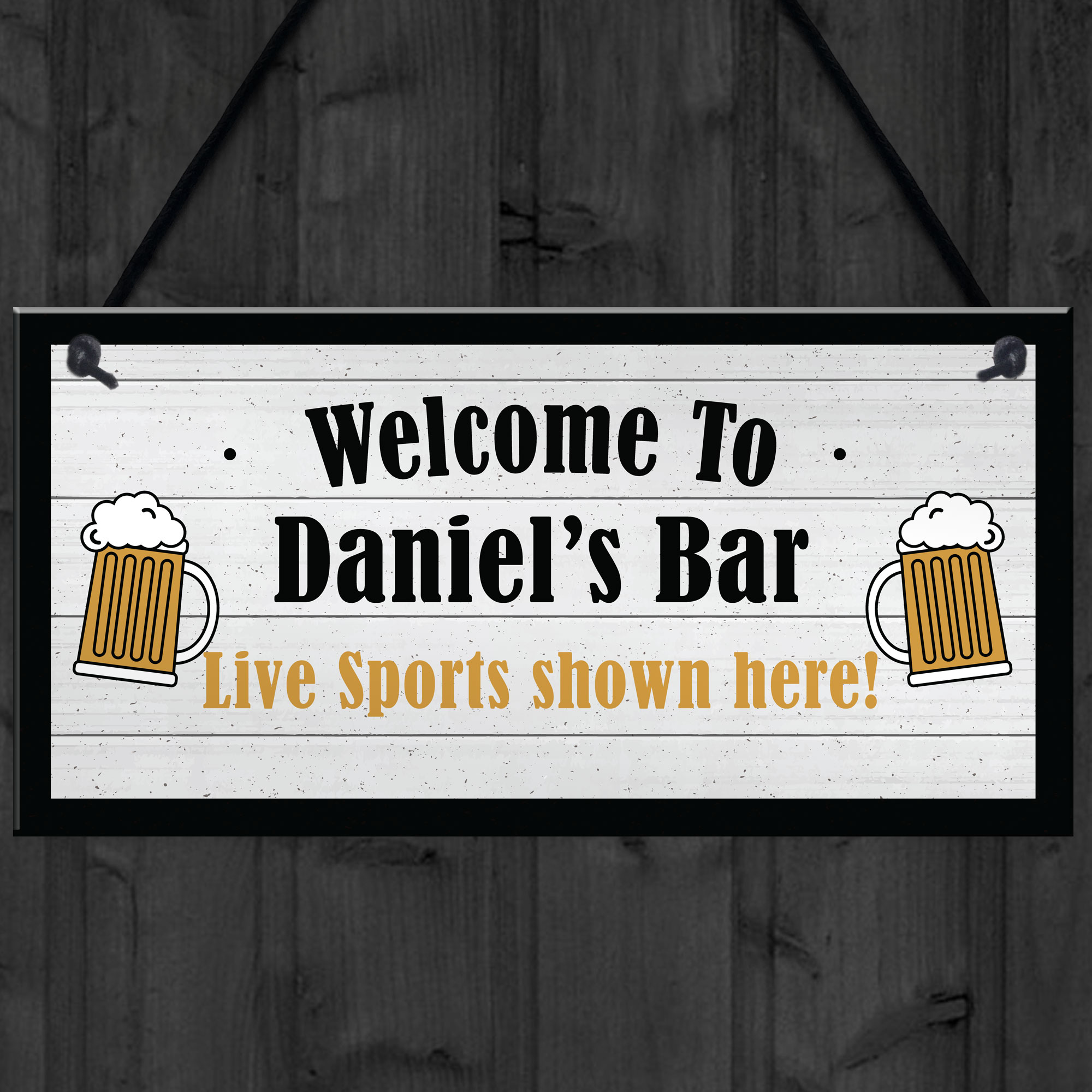 Personalised Hanging Sports Bar Sign Home Bar Pub Man Cave Gift