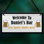 Personalised Hanging Sports Bar Sign Home Bar Pub Man Cave Gift