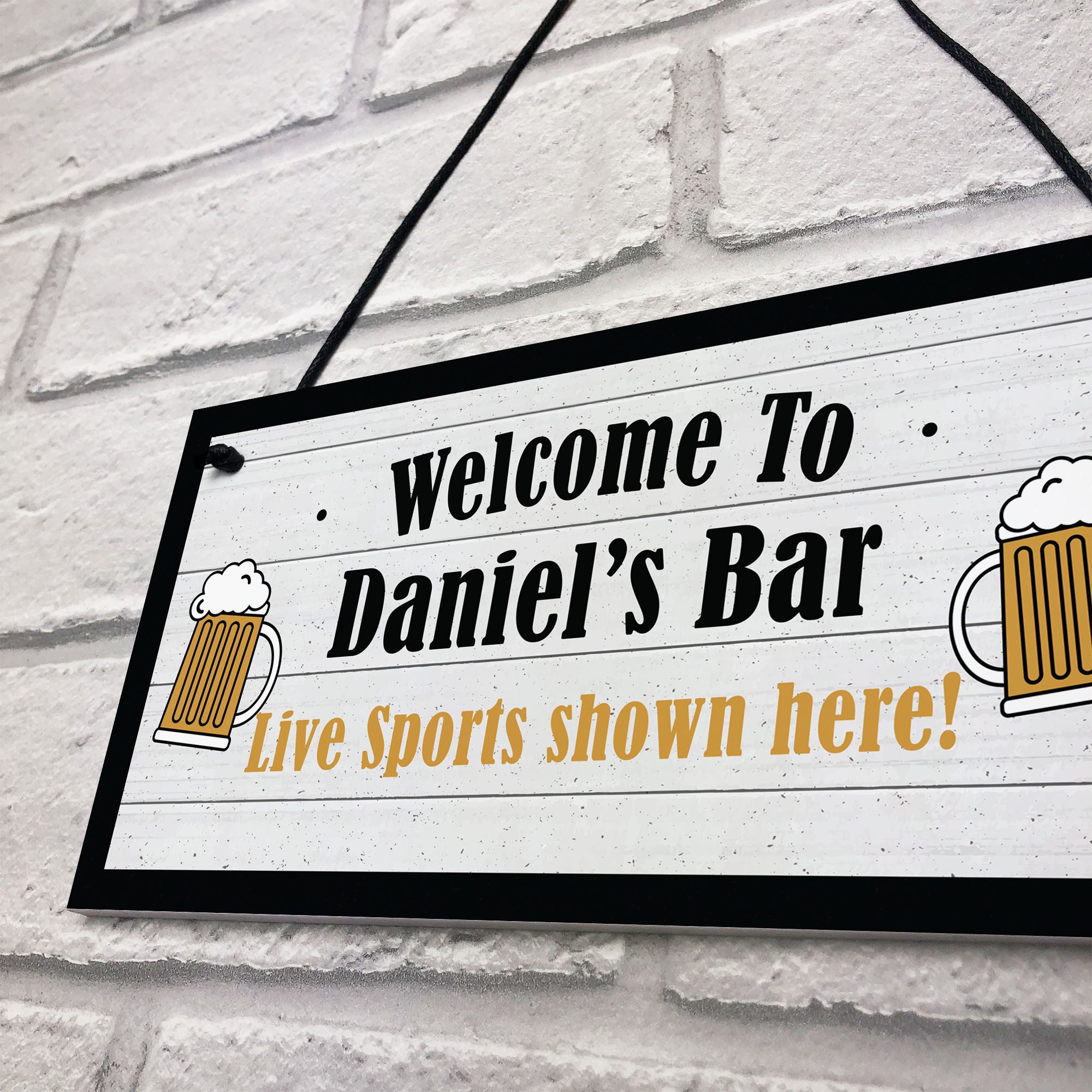 Personalised Hanging Sports Bar Sign Home Bar Pub Man Cave Gift