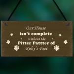 PERSONALISED Pitter Patter Doggy Feet Dog Lover Gift Pet Sign