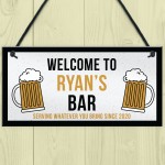 Novelty Hanging Bar Sign For Home Bar Man Cave PERSONALISED