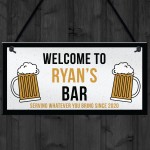 Novelty Hanging Bar Sign For Home Bar Man Cave PERSONALISED