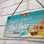 Personalised Tiki Bar Hanging Sign Home Bar Decor Man Cave Gifts