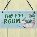 Funny Toilet Sign THE POO ROOM Rude Bathroom Sign Nautical