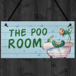 Funny Toilet Sign THE POO ROOM Rude Bathroom Sign Nautical