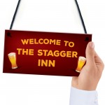 Funny Bar Welcome Sign For Home Bar Man Cave Garden Gifts