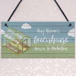 Quirky Greenhouse Sign PERSONALISED Hanging Garden Shed Sign