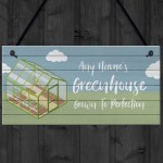 Quirky Greenhouse Sign PERSONALISED Hanging Garden Shed Sign