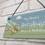 Quirky Greenhouse Sign PERSONALISED Hanging Garden Shed Sign