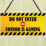 Funny Joke Gaming Sign Personalised Man Cave Bedroom Sign