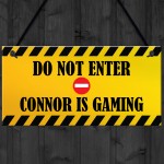 Funny Joke Gaming Sign Personalised Man Cave Bedroom Sign