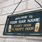 WELCOME Sign For Bar Home Bar PERSONALISED Man Cave Sign