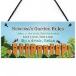 Personalised Garden Rules Sign For Garden Summerhouse Shed