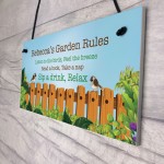 Personalised Garden Rules Sign For Garden Summerhouse Shed