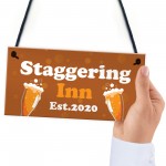 STAGGERING INN Bar Sign Personalised Home Bar Pub Garden Sign
