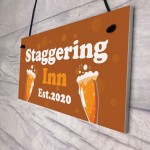 STAGGERING INN Bar Sign Personalised Home Bar Pub Garden Sign