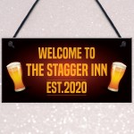 Personalised STAGGER INN Home Bar Sign Hanging Man Cave Sign