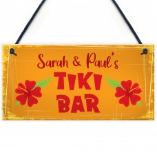 Novelty Tiki Bar Personalised Hanging Plaque Tropical Decor Gift