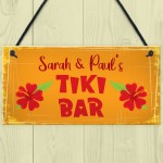 Novelty Tiki Bar Personalised Hanging Plaque Tropical Decor Gift