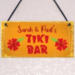 Novelty Tiki Bar Personalised Hanging Plaque Tropical Decor Gift