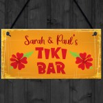 Novelty Tiki Bar Personalised Hanging Plaque Tropical Decor Gift