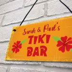 Novelty Tiki Bar Personalised Hanging Plaque Tropical Decor Gift