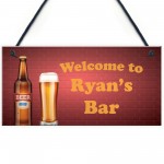 Neon Effect WELCOME Bar Sign PERSONALISED Home Bar Mancave