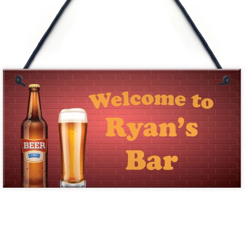 Neon Effect WELCOME Bar Sign PERSONALISED Home Bar Mancave
