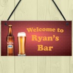 Neon Effect WELCOME Bar Sign PERSONALISED Home Bar Mancave