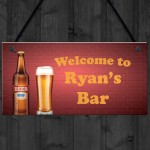 Neon Effect WELCOME Bar Sign PERSONALISED Home Bar Mancave