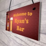 Neon Effect WELCOME Bar Sign PERSONALISED Home Bar Mancave