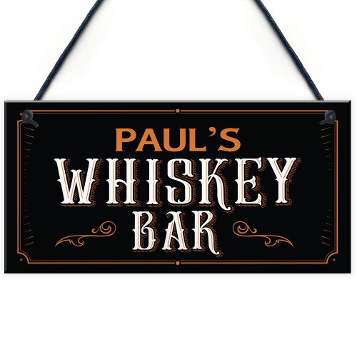 Vintage Style Whiskey Bar Sign PERSONALISED Home Bar Pub